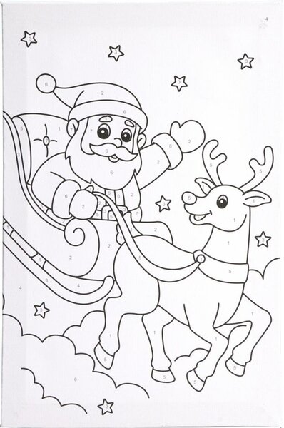 Verfset op nummer kerstman - afbeelding 1