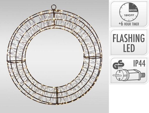 Verlichte ring 38 cm warm wit
