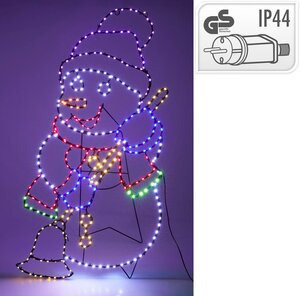 Verlichte sneeuwpop 90 cm multi colour