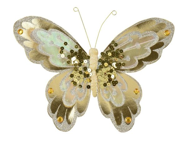 Vlinder 22 x 16 cm licht goud