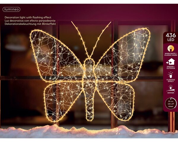 Vlinder microled 436 lamps warm wit / klassiek warm - afbeelding 2