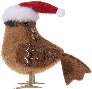 Vogel donkerbruin / donkerbruin 12 cm