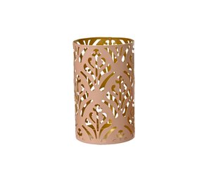 Windlicht ijzer 20 cm sparkling rose