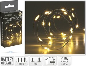 Zilverdraad met 40 micro led lampjes warm wit
